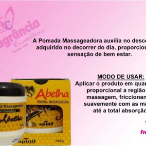 12 Unid Pomada Massageadora Abelha Apinil 240grs